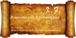 Kapronczai Florentina névjegykártya